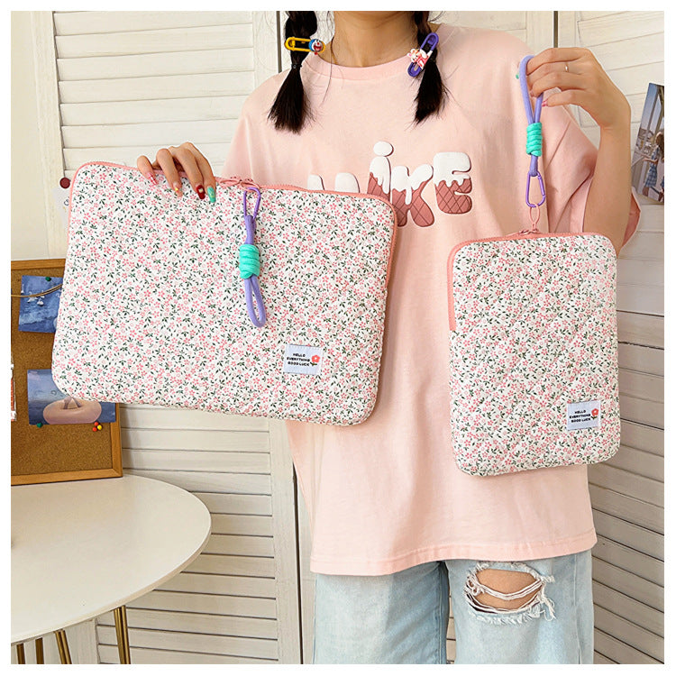 Fresh Flower Female Inch Liner Good-looking Tablet Bags