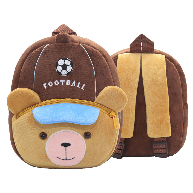 Jeux d'animaux mignons Football garçons sacs à dos en peluche pour enfants