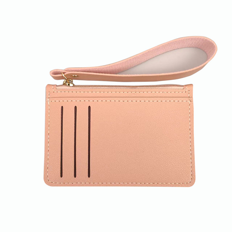 Women's Wrist Strap Zipper Solid Color Short Coin Purses