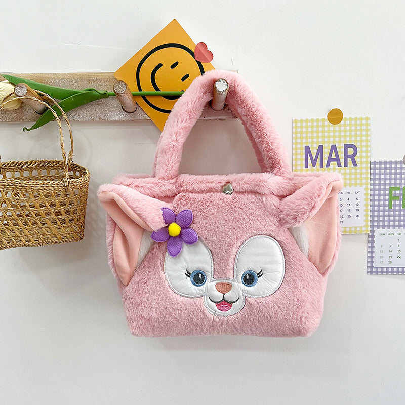 Children's Cute Cartoon Furry Portable Large Capacity Bags