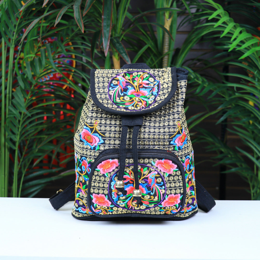 Women's Cool Ethnic Style Canvas Embroidered Backpacks