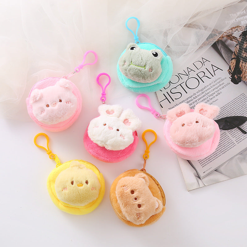 Women's Mini Earphone Cute Round Small Animal Pendant Car Purses