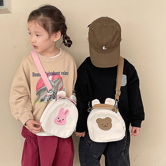 Bear Cute Animal Contrast Color Versatile Male Children's Shoulder Bags