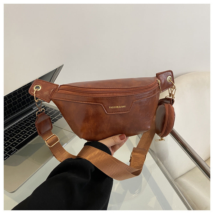 Women's Trendy Solid Color Small Western Style Saddle Shoulder Bags