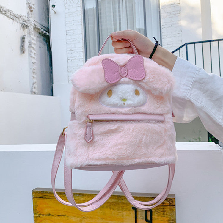 Sacs à dos laids en peluche de lapin mignon de style lolita pour enfants