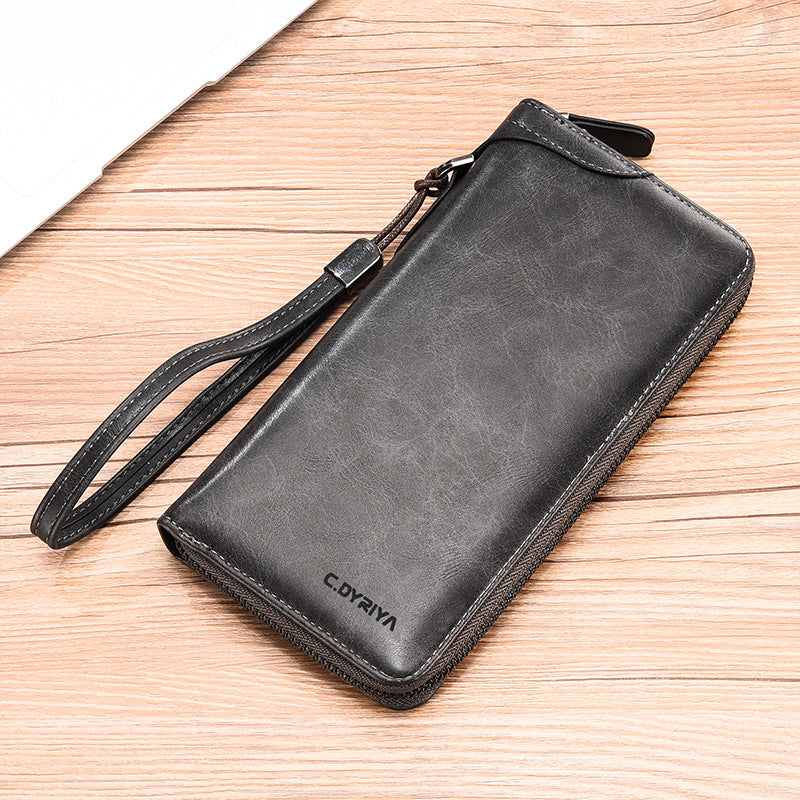 Men's Long Zip Simple Business Multifunctional Mobile Men's Wallets