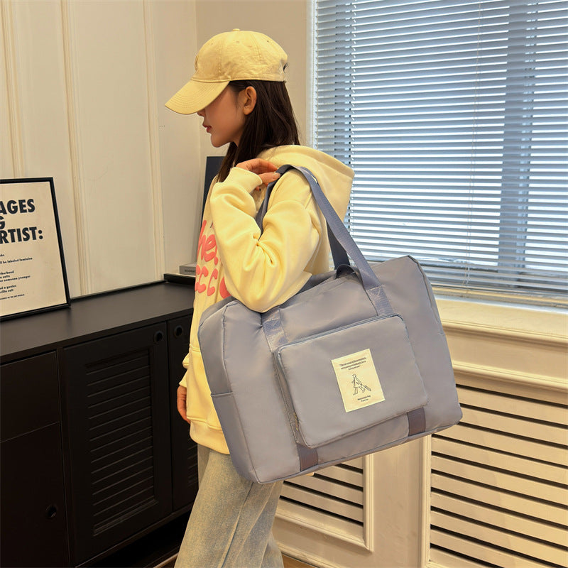 Sacs de voyage pliables pour séparation sèche et humide, couleur contrastée, recouvrables, pour femmes