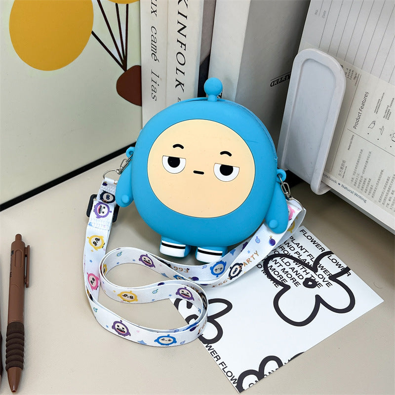 Poupée oeuf de dessin animé pour enfants, rangement mignon en Silicone, porte-monnaie pour enfants