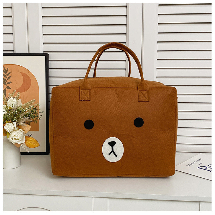 Large Capacity Cartoon Felt Storage Cute Luggage