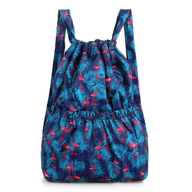 Women's Fashionable Simple Printed Drawstring Pocket Lightweight Backpacks