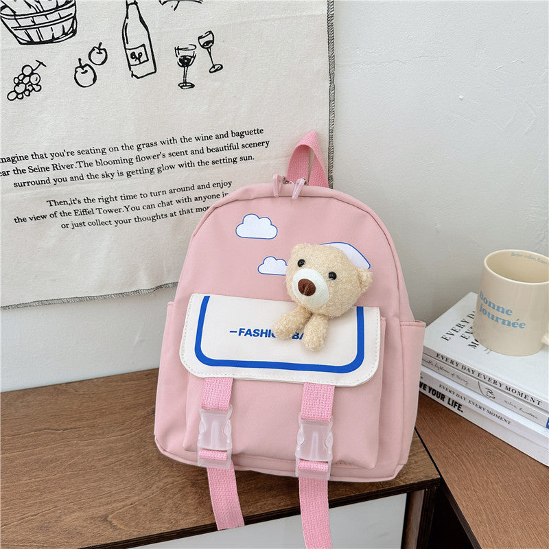 Children's Bear Boys Color Matching Cute Small Children's Backpacks