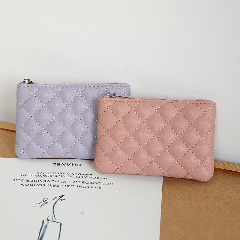 Women's Pretty Rhombus Short Soft Leather Coin Purses