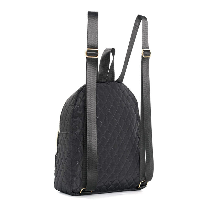 Minimalist Fashion Basic Commuter Quilted Solid Backpacks