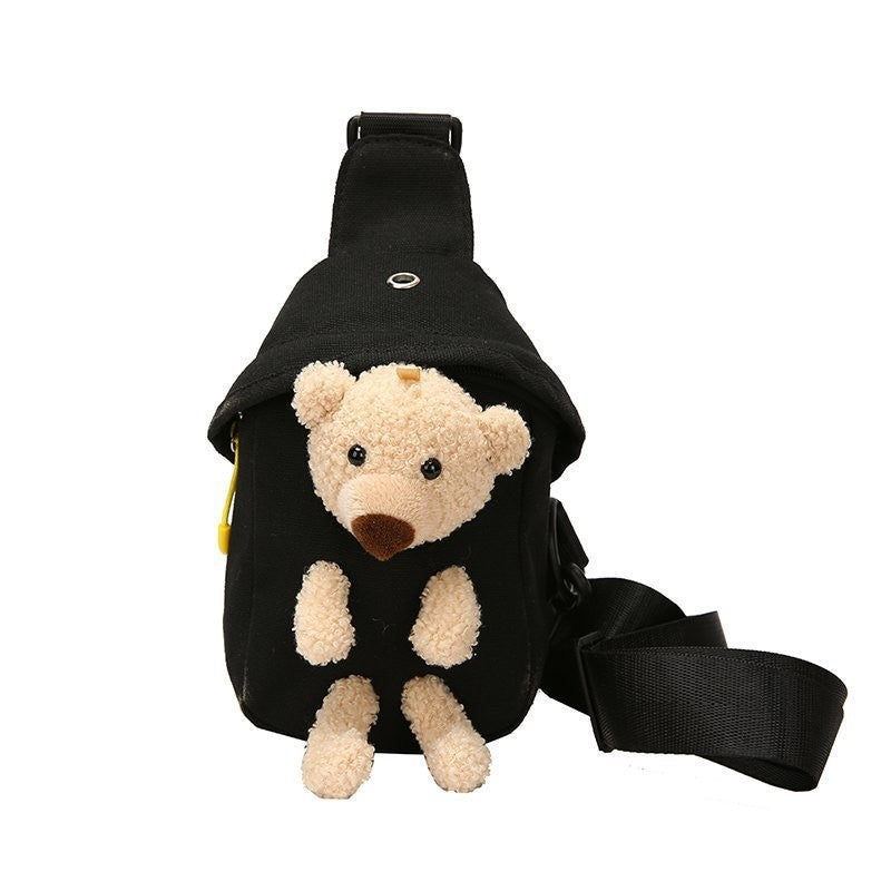 Children's Canvas Cartoon Mini Cute Bear Korean Style Children's Waist Packs