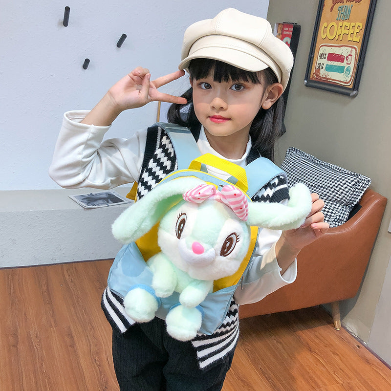 Children's Cute Rabbit Doll Creative Printing Children's Backpacks