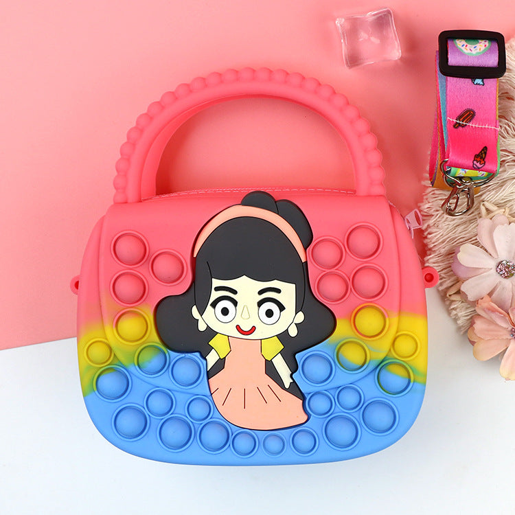 Killer Pioneer Cartoon Color Silicone Portable Double-sided Children's Coin Purse