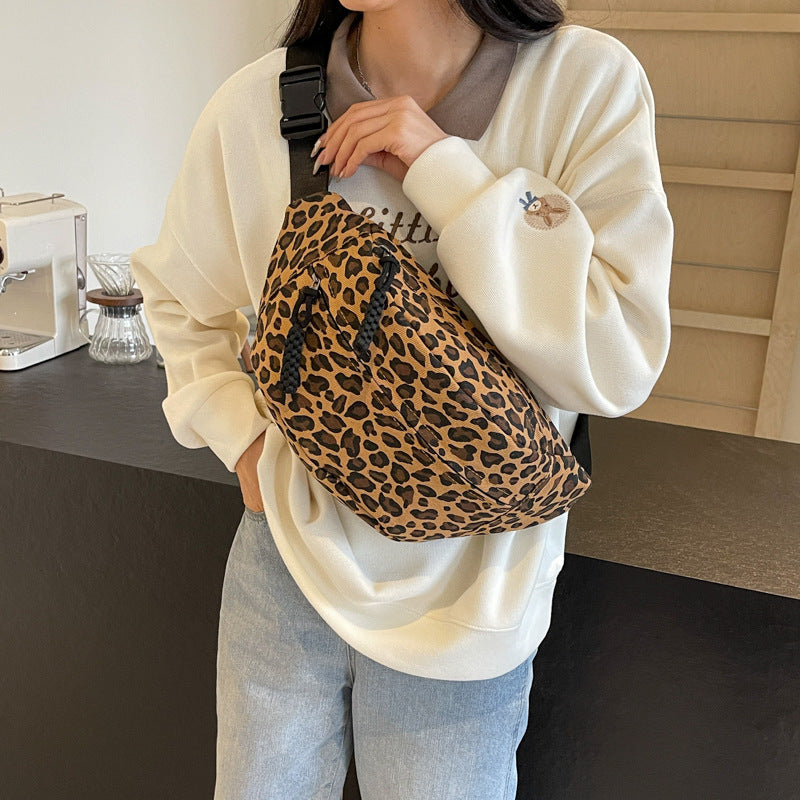 Women's & Men's & Niche Canvas Leopard Print Trendy Bags