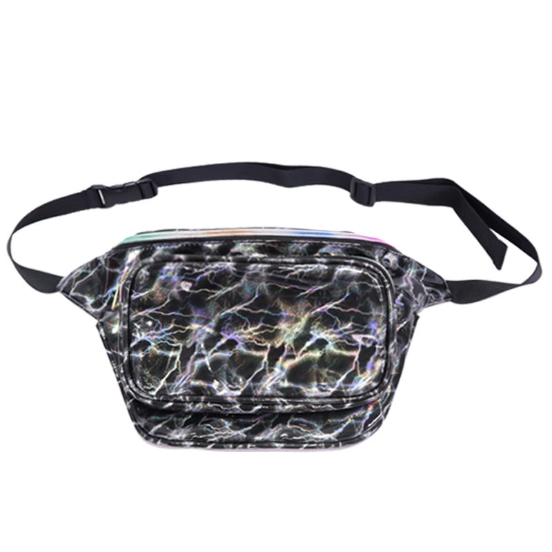 Women's Laser Street Trendy Unique Colorful Slanted Waist Packs