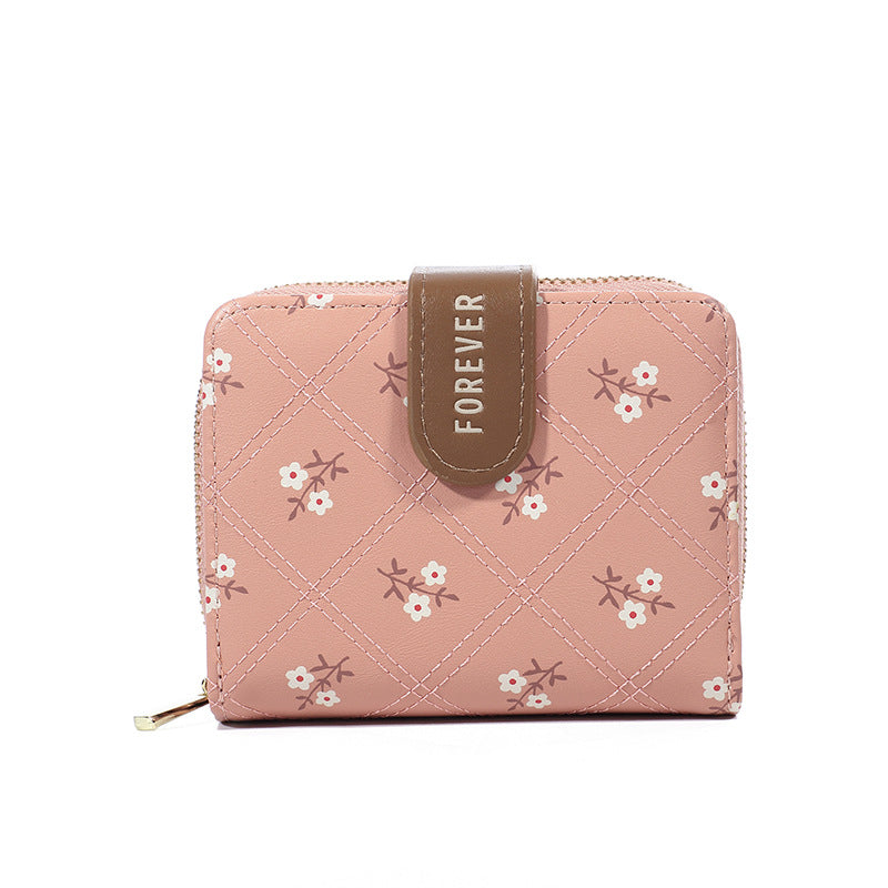 Women's Creative Button Simple Printed Short Ladies Wallets