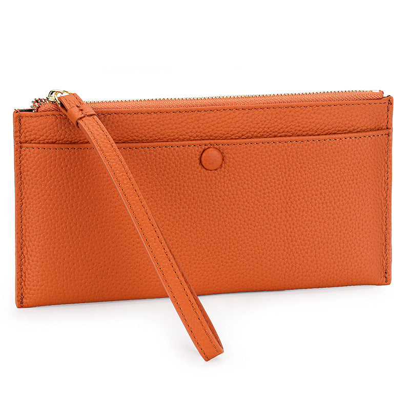 Women's Leather Hand-held Zipper Mobile Large Capacity Ladies Wallets