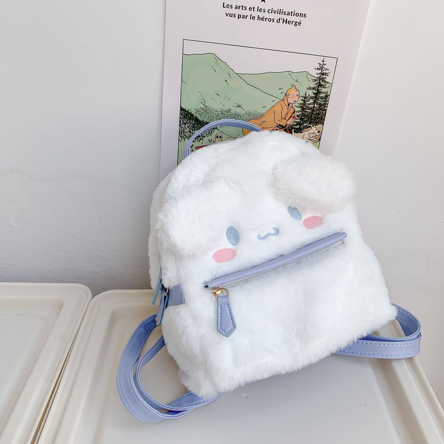 Sacs à dos laids en peluche de lapin mignon de style lolita pour enfants