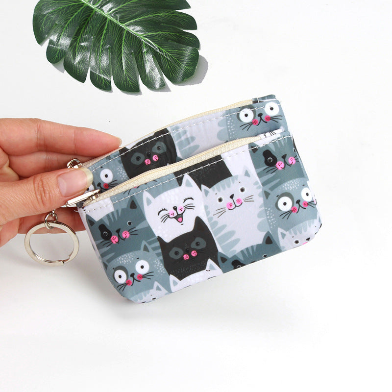 Mini pochette courte en tissu pour femmes, porte-monnaie