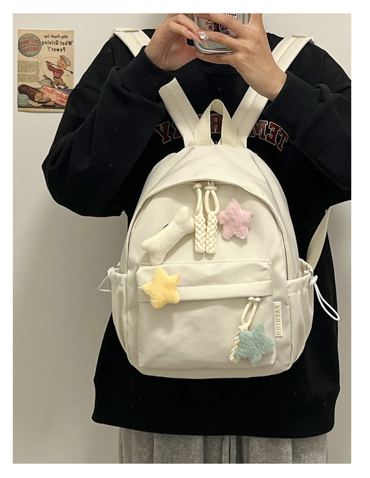 College Simple Cute Five-pointed Star Bone Backpacks