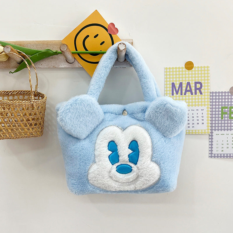 Children's Cute Cartoon Furry Portable Large Capacity Bags