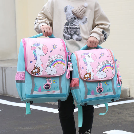 Cartoon Canvas Large Capacity Waterproof Space Elementary School Students' Schoolbags