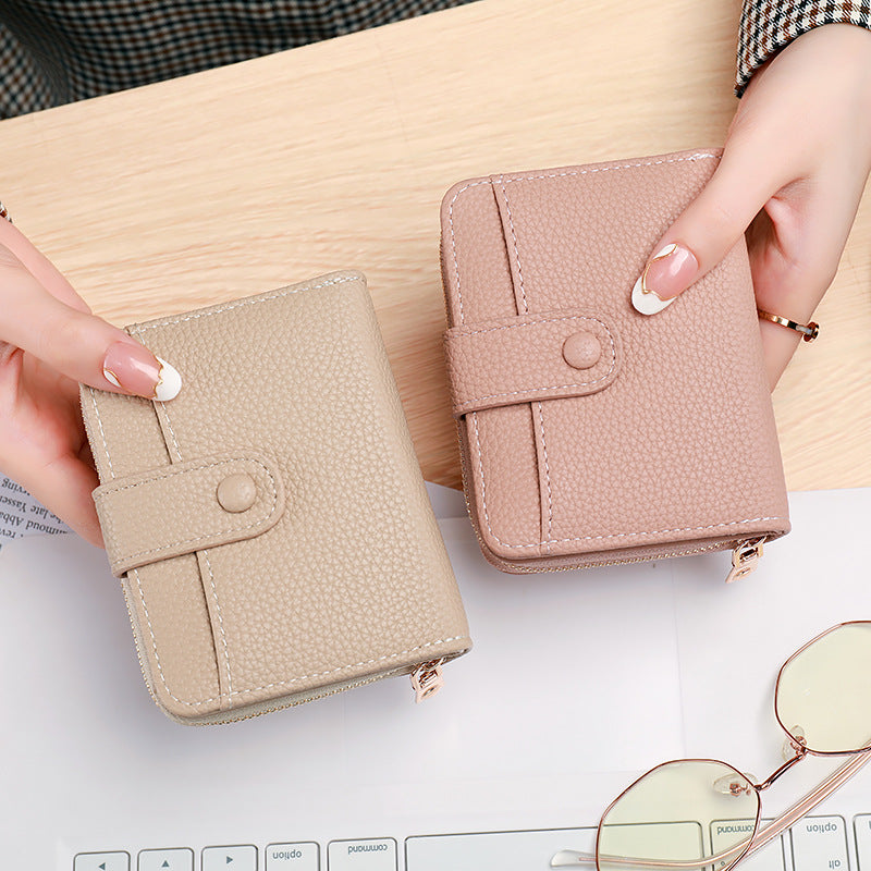 Women's Litchi Pattern Expanding Multiple Slots Korean Ladies Wallets