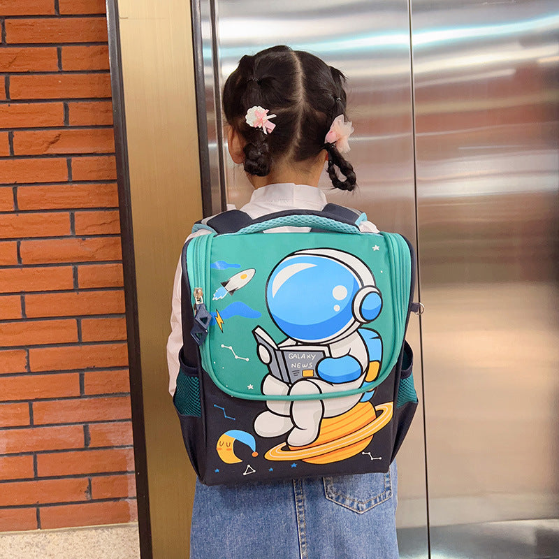 Cartoon Canvas Large Capacity Waterproof Space Kindergarten School Bags