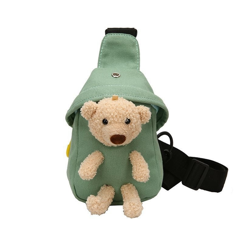 Children's Canvas Cartoon Mini Cute Bear Korean Style Children's Waist Packs