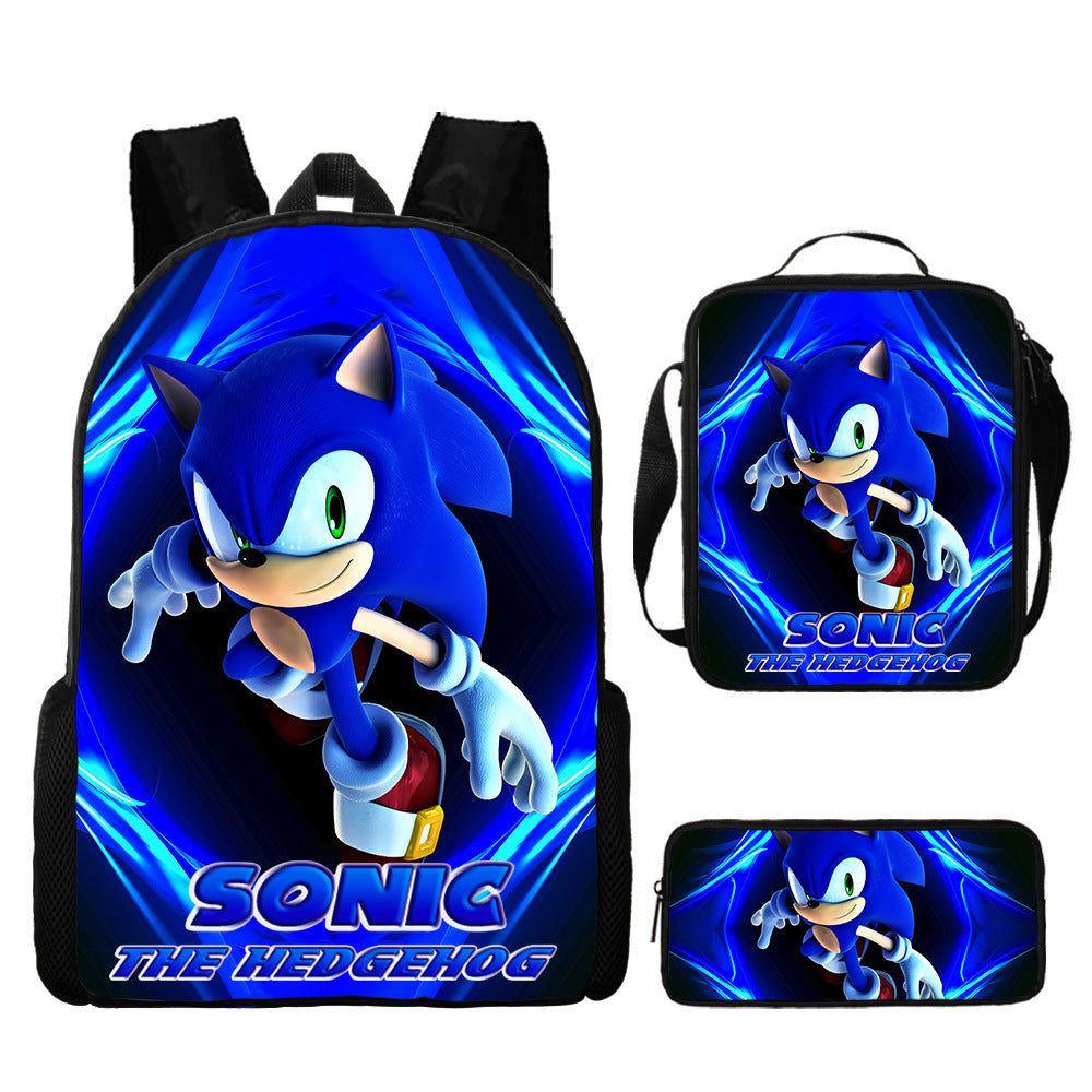 Sonic Primary Three-piece Set Cartoon Animation Bags