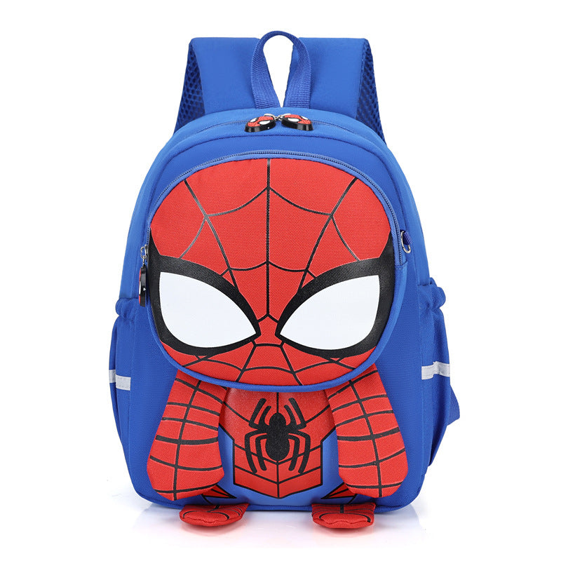 Children's Cute Super Boy Portable Burden Alleviation Kindergarten School Bags