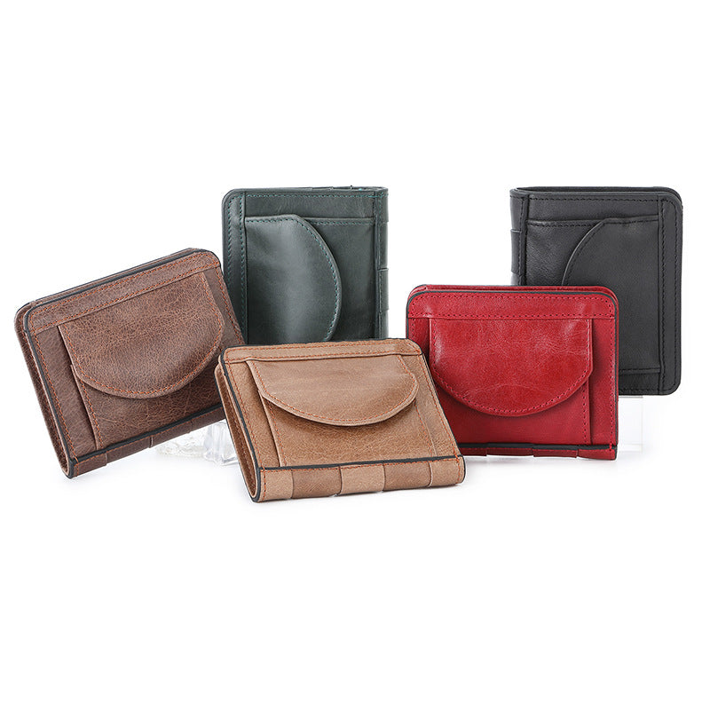 Women's Leather Style Mini Short First Layer Ladies Wallets