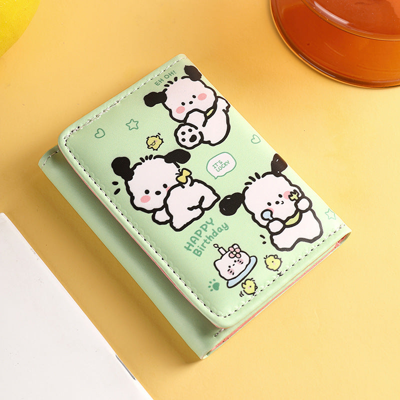 Cartoon Three-fold Thin Portable Cute Large Capacity Ladies Wallets