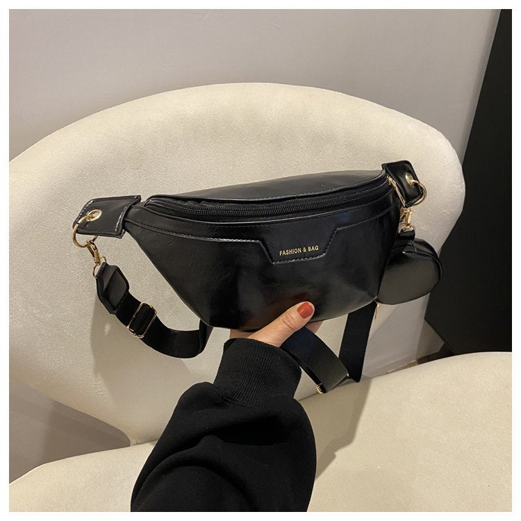 Women's Trendy Korean Leather Western Style Textured Waist Packs