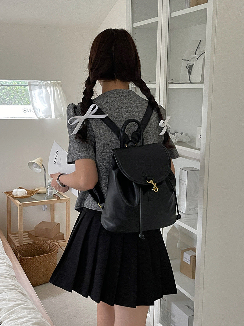 College Female Spring Black Large Capacity Backpacks