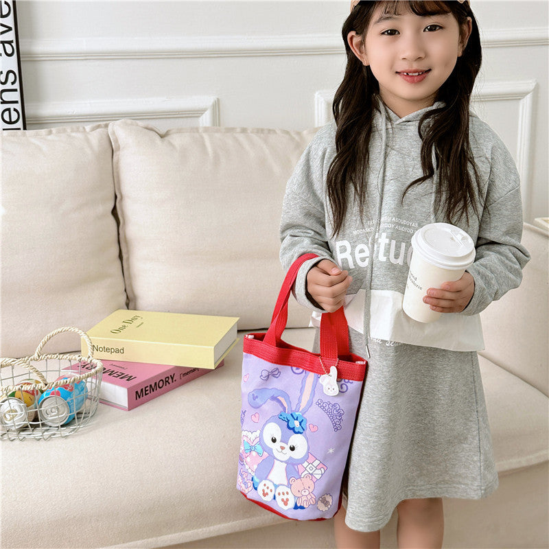 Children's Anime Bucket Portable Canvas Korean Style Children's Shoulder Bags