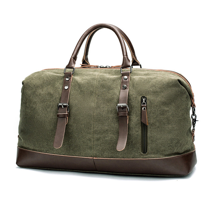 Men's Capacity Portable Canvas With Imitation Leather Bags