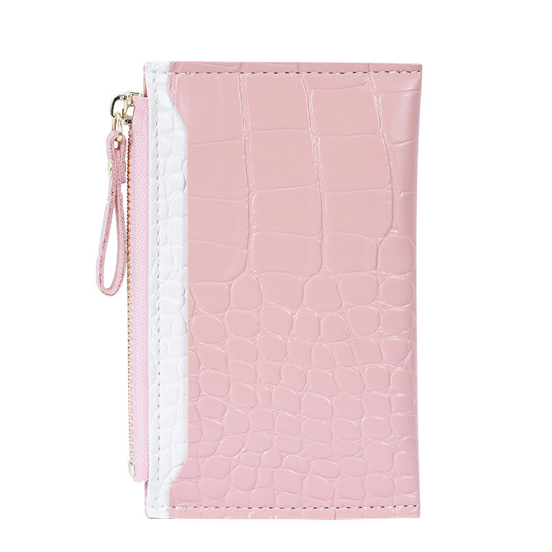 Women's Crocodile Pattern Zipper Multiple Slots Ding Ladies Wallets