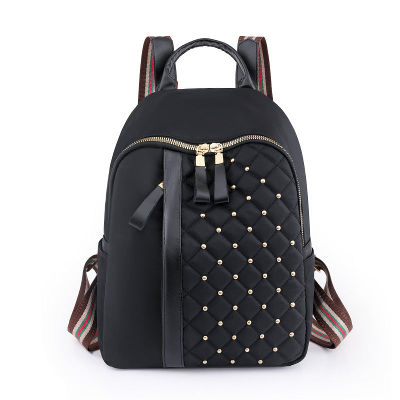 Women's Oxford Cloth Simple Trendy Lightweight Rivet Backpacks