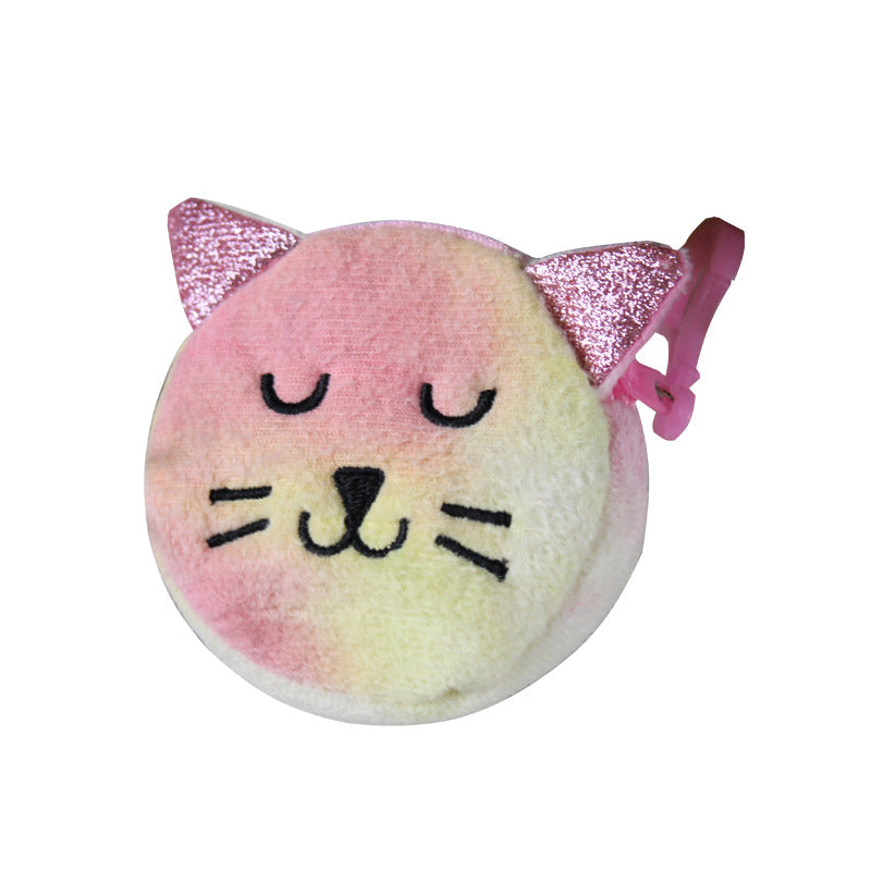 Unicorn Plush Cute Cartoon Ice Cream Color Round Coin Purses