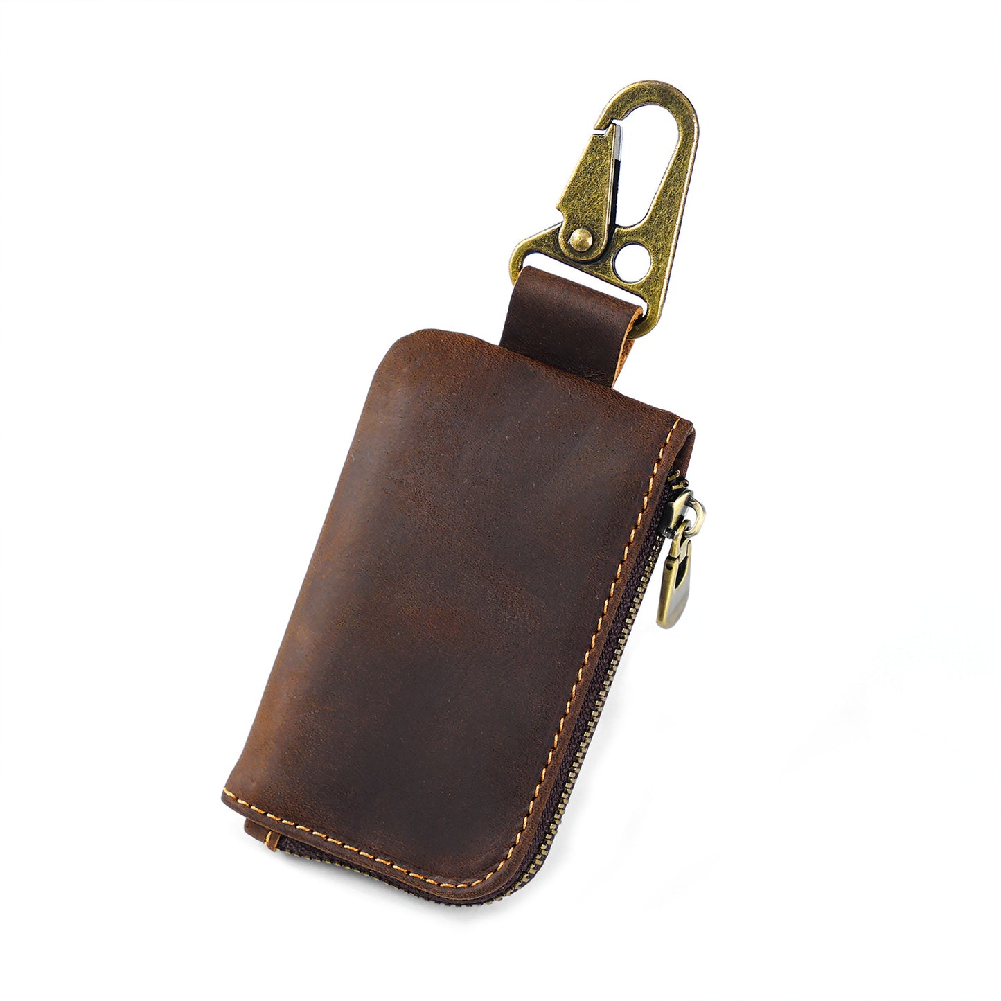 Cowhide Mini Portable Zipper Storage Headset Key Bags