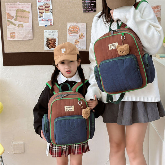 Cartoon Primary Cute Boy Canvas Little Children's Backpacks