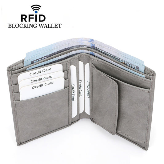 Men's Leather Vertical Multiple Slots Pocket Men's Wallets