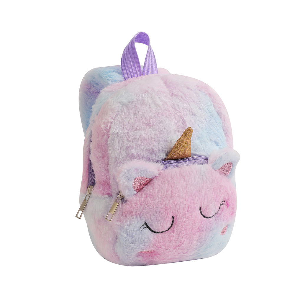 Sacs à dos pour enfants de grande capacité en peluche mignonne licorne de dessin animé pour enfants