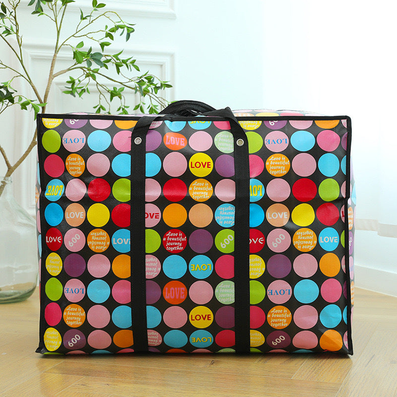 Capacity Woven Thick Color Film Moving Travel Bags