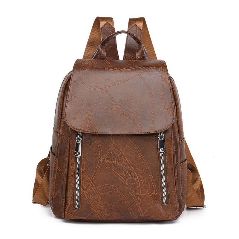 Women's Style Fashion Soft Leather Cover Large Backpacks