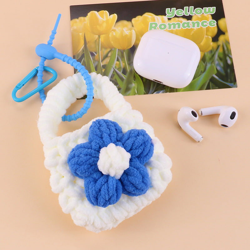 Knitted Earphone Sleeves Apple Protective Female Coin Purses